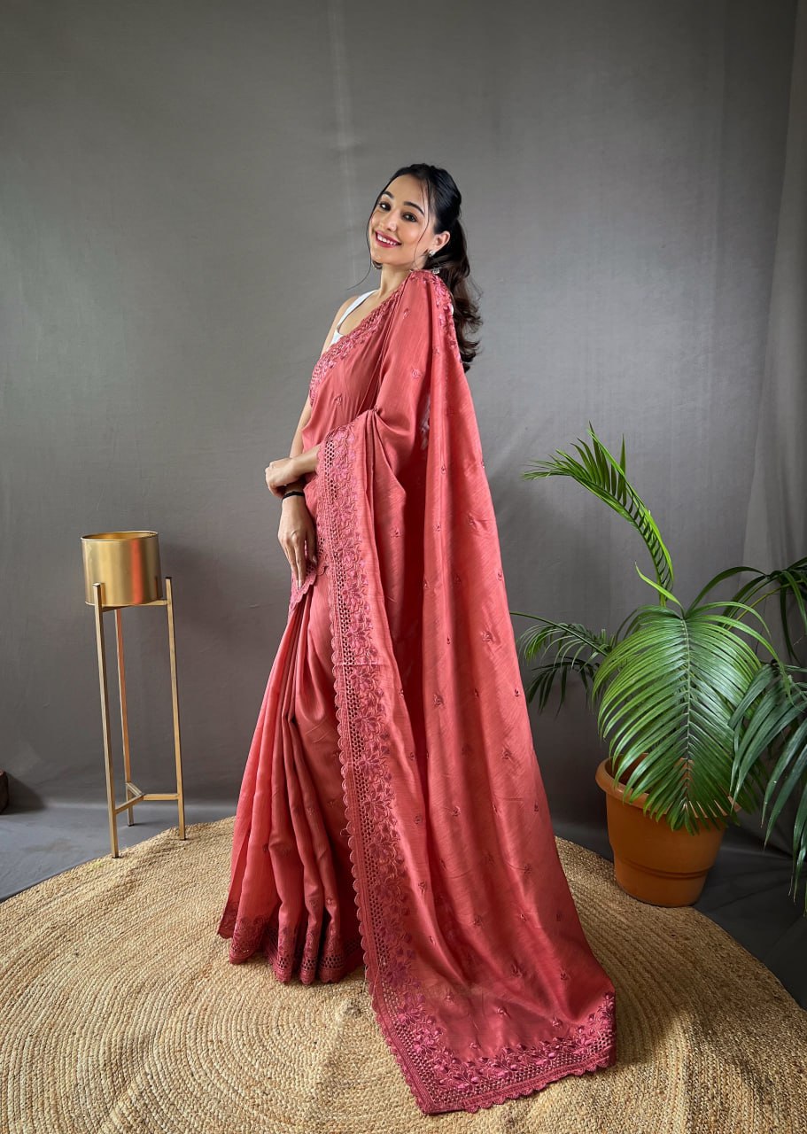 Pure Matka Silk Soft Saree with Intricate Work and Full Work Blouse