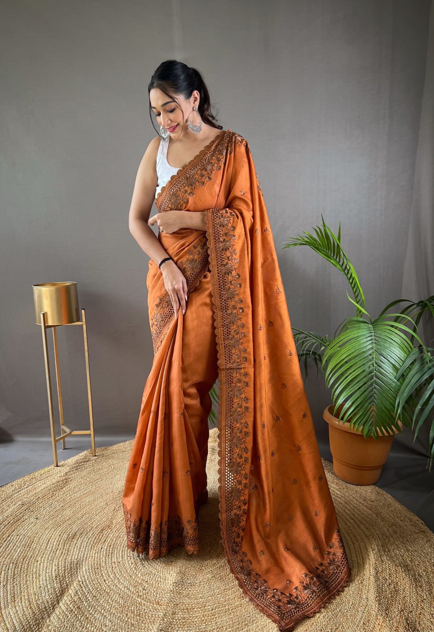 Pure Matka Silk Soft Saree with Intricate Work and Full Work Blouse