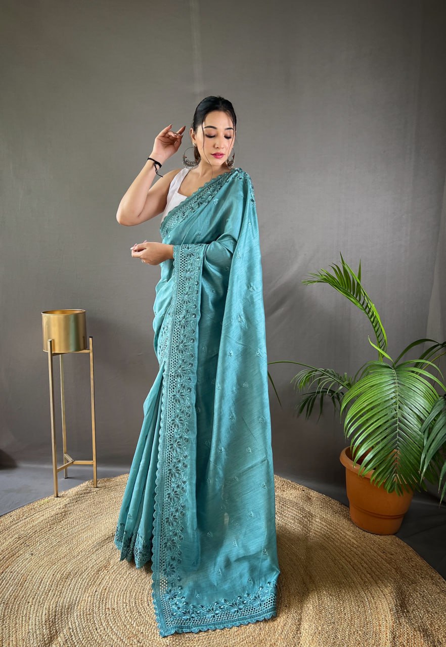 Pure Matka Silk Soft Saree with Intricate Work and Full Work Blouse