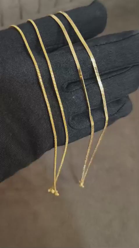 1 Gram Gold Chain Combo – 2 Long Chains for Men & Women (Pack of 2 ...