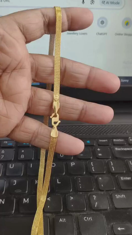 Beautiful 1 Gram Gold Forming 4 Line Chain – 24 Inch | Lightweight & Elegant (Single Chain)