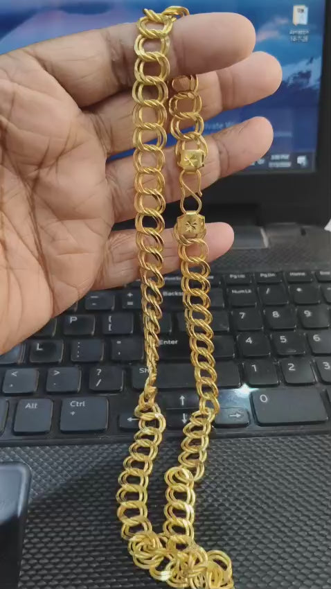 1 Gram Gold Plated Premium Gold Finish Men's Designer Chain