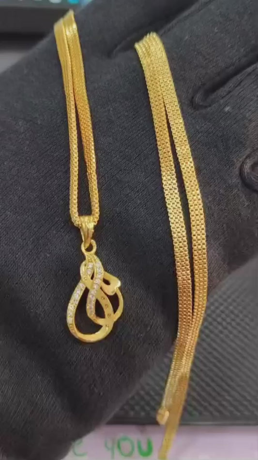 One-Gram Gold Chain Pendant Set