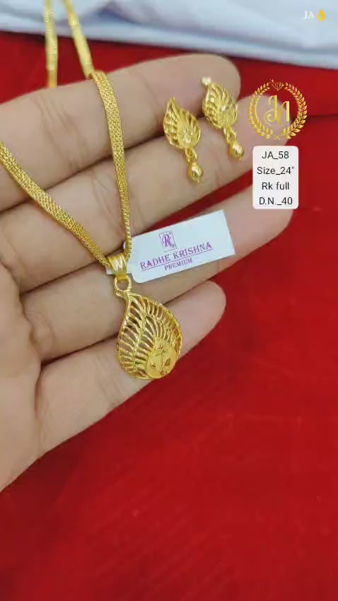 One-Gram Gold Chain Pendant Set with Tops