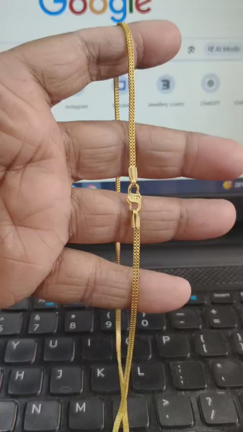 Stylish 1 Gram Gold Forming Chain – 24-Inch ( 2 Line Chain )