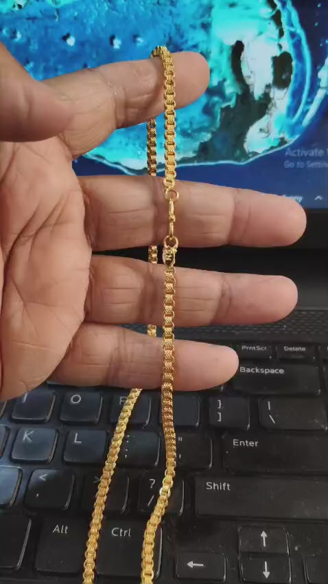 Premium 1 Gram Gold Designer Chain for Daily Use | Lightweight & Long-Lasting Forming Jewelry