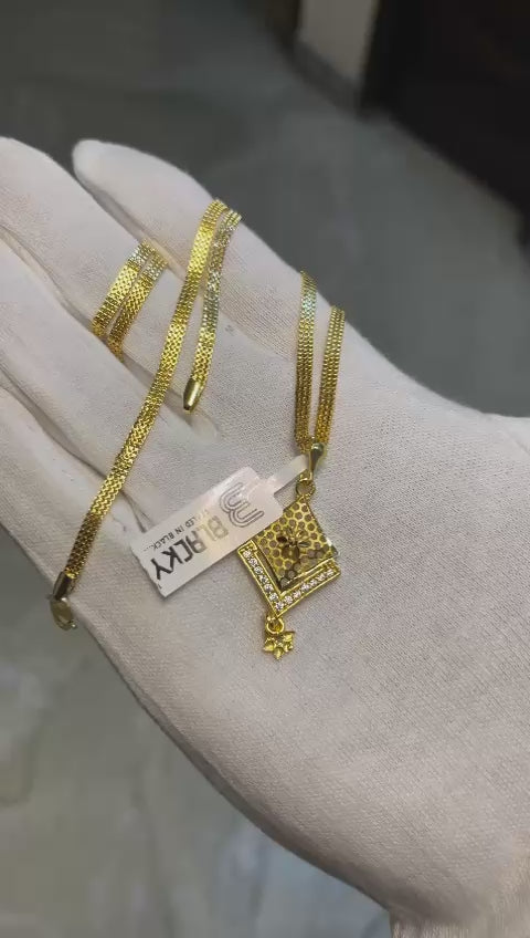 One-Gram Gold Chain Pendant Set