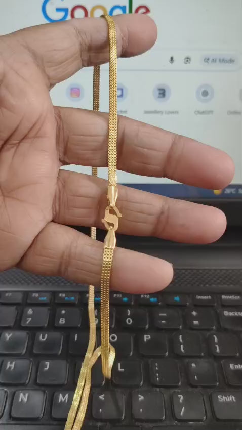 Premium 1 Gram Gold Forming 3 Line Chain – 24-Inch ( One Chain Only )
