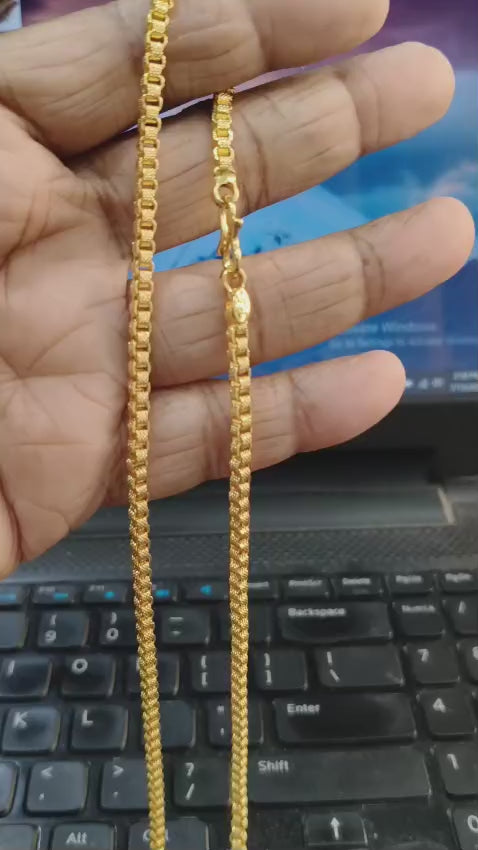 Premium 1 Gram Gold Designer Chain for Daily Use | Lightweight & Long-Lasting Forming Jewelry