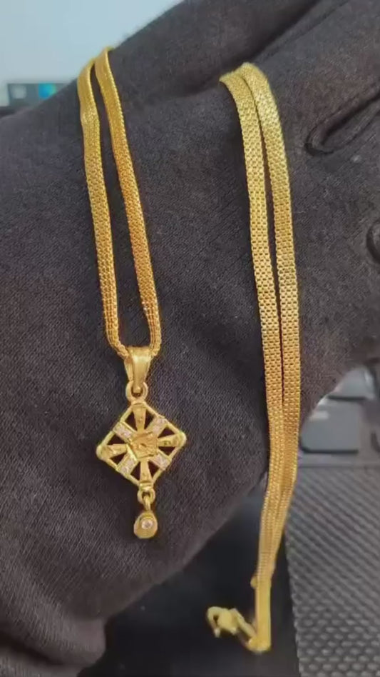One-Gram Gold Chain Pendant Set