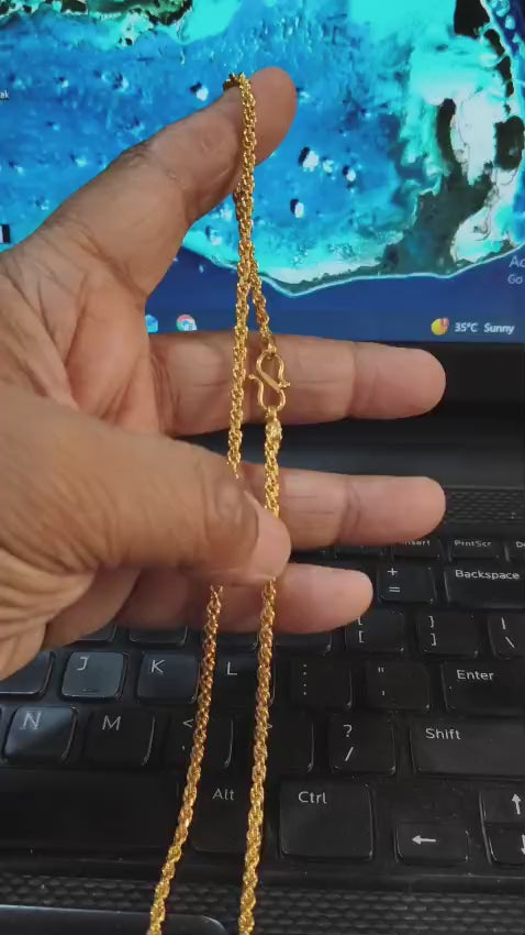 Premium 1 Gram Gold Forming Designer Rope Chain | Daily Use Lightweight Jewelry