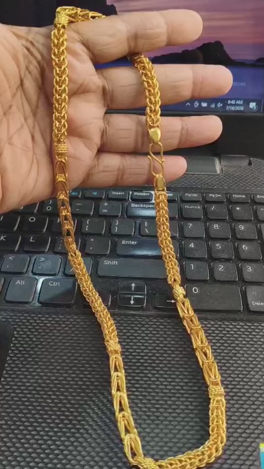 Men's 22-Inch One Gram Gold Forming Designer Chain