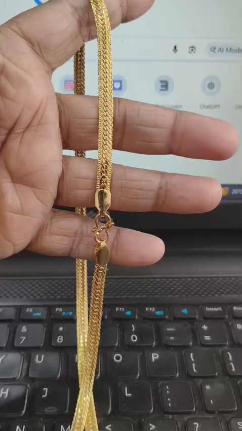 premium 1 Gram Gold Plated Chain – 20 Inch | Daily Wear Classic (Single Piece)