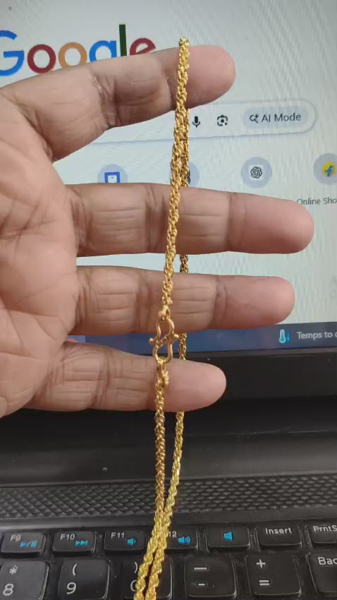 Premium 1 Gram Gold Forming Designer Rope Chain | Daily Use Lightweight Jewelry
