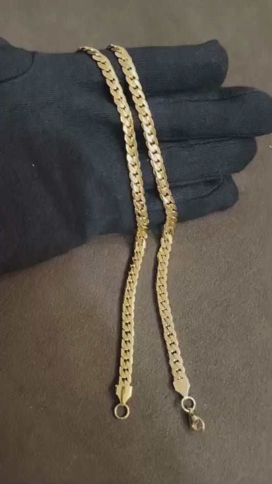 Stylish Anti-Tarnish 18K Gold Coated Steel Chain for Men & Women