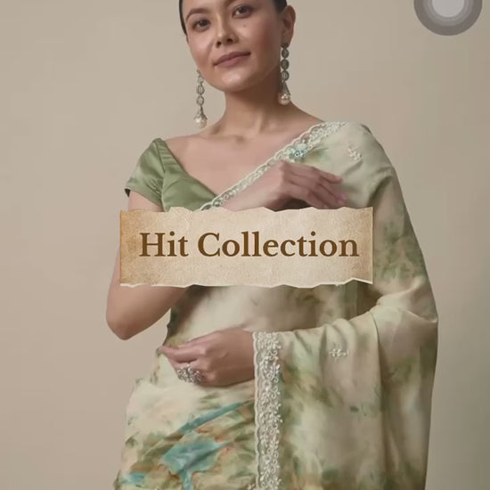 Luxurious Georgette Saree with Digital Prints and Sequins